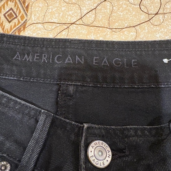 American Eagle Outfitters Black Denim button Mini Skirt - Picture 6 of 10
